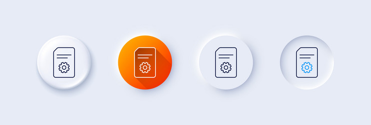 document management icon file with cogwheel line vector image