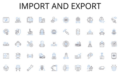 Import and export line icons collection coding – Royalty-Free Vector ...