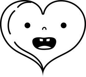 line smile heart love kawaii cartoon vector