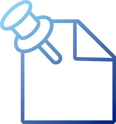 paper document with attach pin gradient style icon vector image