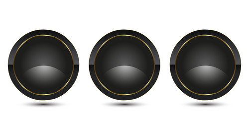 set of three circle buttons for ui vector image