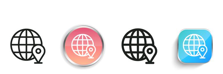 location icon thin linear regular and button vector image