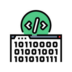 software programming code color icon vector image