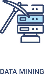 data mining concept 2 colored icon simple line vector image