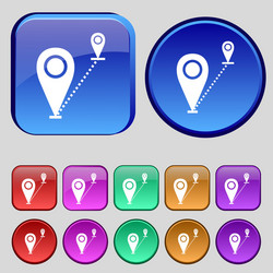 map pointer icon sign a set of twelve vintage vector image