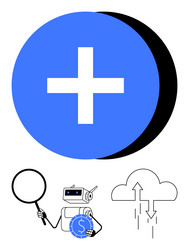 technology concepts with robot cloud computing vector image