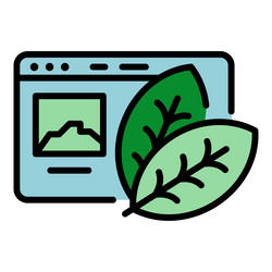 web page farming robot icon color outline vector image