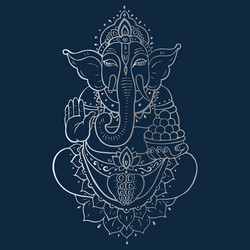 Ganapati meditation in lotus pose vector
