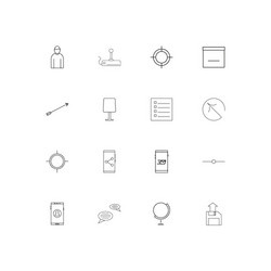 Internet technologies linear thin icons set vector