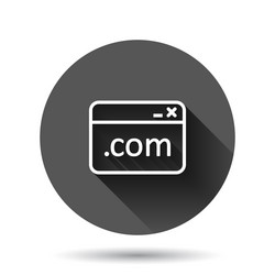 Website domain icon in flat style com internet vector