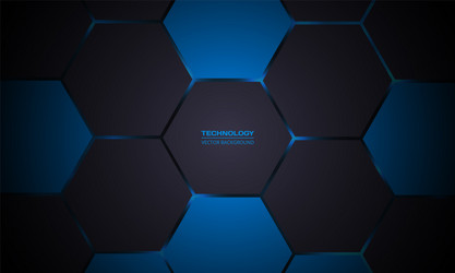 dark gray hexagonal abstract technology background vector image