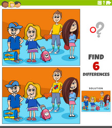 differences educational game with elementary vector