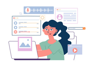 Digital Marketing & Freelance Work vector image