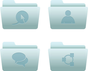 Internet icons folders Royalty Free Vector Image