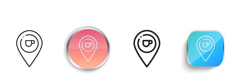 location icon thin linear regular and button vector image