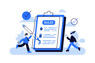 Rules concept regulations checklist persons vector