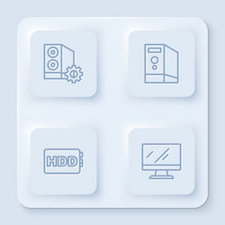 set line case computer hard disk drive hdd vector image