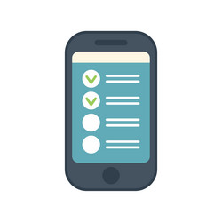 smartphone showing checklist app for task vector image