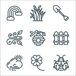 Spring line icons linear set quality vector