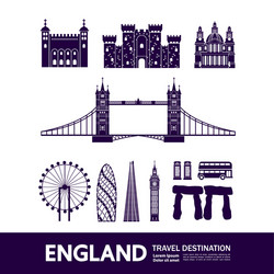 England Travel Landscape Vector Image
