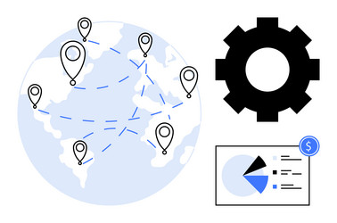 global connectivity and data visualization vector image