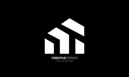 Letter t p 4 negative space branding logo Vector Image