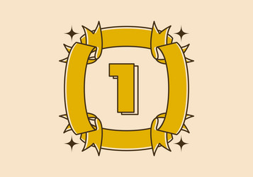 number 1 in retro frame design vector image