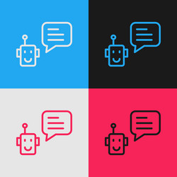 pop art line bot icon isolated on color background vector image
