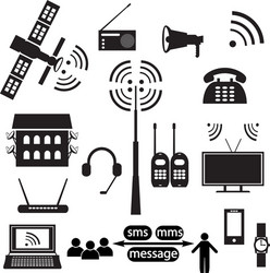 set of communication icons vector image