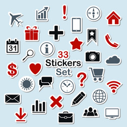 set of icon stickers for mobile app and web vector