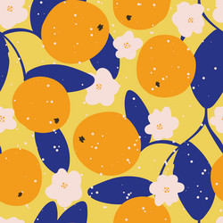 citrus flowers and fruits seamless pattern Vector Image
