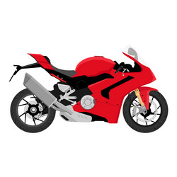 Red Sport Motorcycle Vector Image