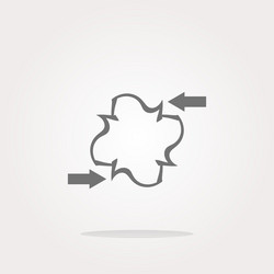 abstract sign with arrow set on icon button vector image