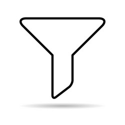 Filter button web shape shadow icon filtering vector