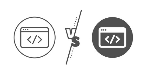 seo script line icon web programming sign vector image