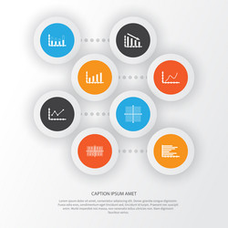 set of graphs diagrams and statistics icons vector