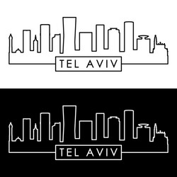 Tel aviv skyline linear style editable file vector