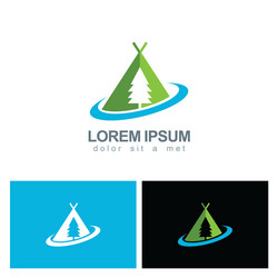 Pine tree mountain logo Royalty Free Vector Image