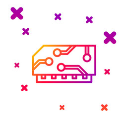 color line ram random access memory icon isolated vector image