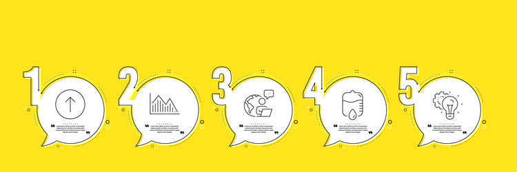 drop counter swipe up and idea gear icons set vector image