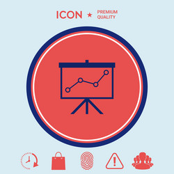flip-chart projection screen with a graph vector image