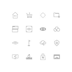 Internet technologies linear thin icons set vector
