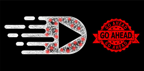 scratched go ahead seal and bright web network vector image