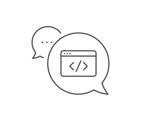 seo script line icon web programming sign vector image