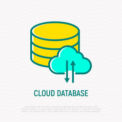 cloud database thin line icon vector image