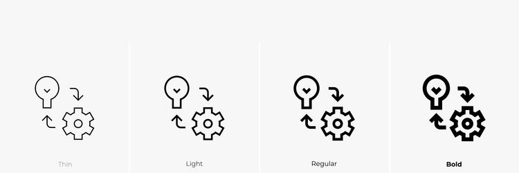implement icon thin light regular and bold style vector image