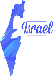Israel Map Vector Israel map design with 3d style blue Royalty Free Vector