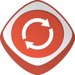 Restart refresh glossy color app icon button game vector