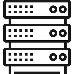 server rack flat line web icon concept vector image