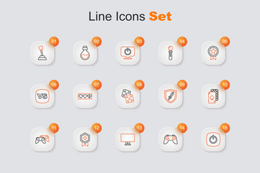 set line power button game controller or joystick vector image